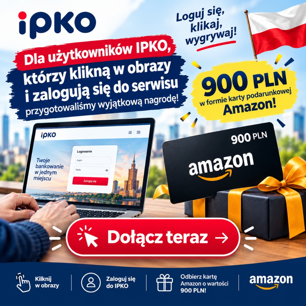 Dla użytkowników IPKO - 900 PLN karta podarunkowa Amazon